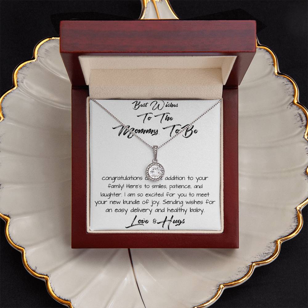 Daughter Necklace - Best Wishes To The Mommy To Be - Love & Hugs Mother's Day Eternal Hope Necklace