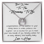 Daughter Necklace - Best Wishes To The Mommy To Be - Love & Hugs Mother's Day Lucky In Love Necklace
