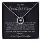 To My Beautiful Mom Necklace, Thank You For Never Ending Love From Daughter, Necklace Gift For Mom Mother's Day Lucky In Love Necklace