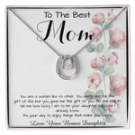 To Mom - From Bonus Daughter - Woman Like No Other Mother's Day Necklace Mother's Day Lucky In Love Necklace
