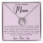 Gift For Mom From Son To My Caring Mum Necklace, Gift For Mother's Day Jewelry Mother's Day Lucky In Love Necklace