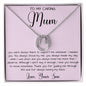 Gift For Mom From Son To My Caring Mum Necklace, Gift For Mother's Day Jewelry Mother's Day Lucky In Love Necklace