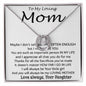 To My Loving Mom - Important Person In My Life Mother's Day Gift From Daughter Necklace Mother's Day Lucky In Love Necklace