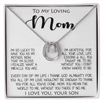 To My Loving Mom Gift for Mother Necklace Sentimental Mothers Day Thoughtful Present From Son Mother's Day Lucky In Love Necklace