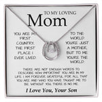 To My Loving Mom Necklace You're The World Necklace Gift For Mom From Son Mother's Day Lucky In Love Necklace
