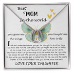 Mom Necklace Gift - Daughter Gift To Best Mom, You Gave Me The Wings To Fly Mom Necklace Mother's Day Lucky In Love Necklace