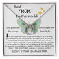 Mom Necklace Gift - Daughter Gift To Best Mom, You Gave Me The Wings To Fly Mom Necklace Mother's Day Lucky In Love Necklace