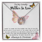 Mom Necklace Gift - To My Lovely Mother In Love - Always & Forever, Mom Necklace Mother's Day Lucky In Love Necklace