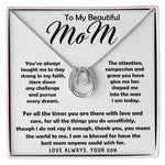 To My Beautiful Mom Necklace The Best Mom Anyone Could Wish For, Mother's Day Gift Necklace Mother's Day Lucky In Love Necklace