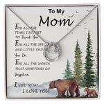 Mom Necklace, To My Mom I Love You To The Moon and Back Necklace, Gift For Mom Birthday Necklace Mother's Day Lucky In Love Necklace