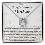 Mom Necklace, Mother-In-Law Necklace, To My Boyfriend's Mom Gift Necklace, Gift For Boyfriend's Mom Birthday Necklace Mother's Day Lucky In Love Necklace