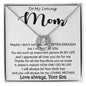 To My Loving Mom - Important Person In My Life Mother's Day Gift From Son Necklace Mother's Day Lucky In Love Necklace