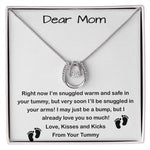 Mom Necklace, Mom To Be Necklace, Pregnancy Gift For Mom To Be, Mommy Present From Unborn Baby, Gift For Expecting Moms Mother's Day Lucky In Love Necklace