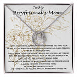 Mom Necklace, Mother-In-Law Necklace, To My Boyfriend's Mom Necklace, Gift For Boyfriend's Mom Mother's Day Necklace Mother's Day Lucky In Love Necklace