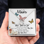 To My Mom Necklace, I'll Be By Your Side, To My Mom Gift Necklace Mother's Day Lucky In Love Necklace