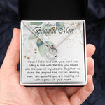 Boyfriend’s Mom Necklace, Gift For Boyfriend’s Mom, To My Boyfriends Mom Necklace Mother's Day Lucky In Love Necklace