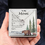 Mom Necklace, To My Mom I Love You To The Moon and Back Necklace, Gift For Mom Birthday Necklace Mother's Day Lucky In Love Necklace