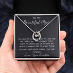To My Beautiful Mom Necklace, Thank You For Never Ending Love From Daughter, Necklace Gift For Mom Mother's Day Lucky In Love Necklace
