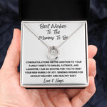 Best Wishes To The Mommy To Be - Love & Hugs Mother's Day Lucky In Love Necklace