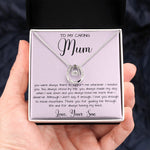 Gift For Mom From Son To My Caring Mum Necklace, Gift For Mother's Day Jewelry Mother's Day Lucky In Love Necklace
