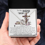 Mom Necklace Gift, To My Badass Mom Necklace, Funny Gift For Mom On Mother's Day Necklace Mother's Day Lucky In Love Necklace
