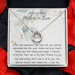 Mother-In-Law Necklace, Best Mother In Law Birthday Necklace, To My Mother In Law Necklace Mother's Day Lucky In Love Necklace