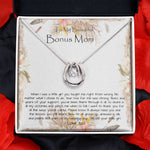 Bonus Mom Necklace, To My Beautiful Bonus Mom On My Wedding Day Necklace, Gift For Stepmother Of The Groom Gift Mother's Day Lucky In Love Necklace