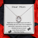 Mom Necklace, Mom To Be Necklace, Pregnancy Gift For Mom To Be, Mommy Present From Unborn Baby, Gift For Expecting Moms Mother's Day Lucky In Love Necklace