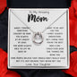 To My Amazing Mom Necklace From Son Little Boy You Taught Me Right Mom Birthday Gift For Her Mother's Day Necklace Mother's Day Lucky In Love Necklace