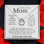 To My Loving Mom Necklace You're The World Necklace Gift For Mom From Son Mother's Day Lucky In Love Necklace