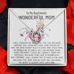 Mom Necklace, Mother-In-Law Necklace, To My Boyfriend's Mom Gift Necklace Mother's Day Lucky In Love Necklace