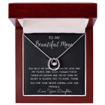 To My Beautiful Mom Necklace, Thank You For Never Ending Love From Daughter, Necklace Gift For Mom Mother's Day Lucky In Love Necklace