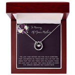 Daughter Necklace, Daughter loss of mom necklace gift, mother passing, loss of mother, sympathy In Memory Of Your Mother Necklace Mother's Day Lucky In Love Necklace