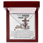 Mom Necklace Gift, To My Badass Mom Necklace, Funny Gift For Mom On Mother's Day Necklace Mother's Day Lucky In Love Necklace