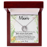 To My Amazing Mom Necklace From Son Little Boy You Taught Me Right Mom Birthday Gift For Her Mother's Day Necklace (1) Mother's Day Lucky In Love Necklace
