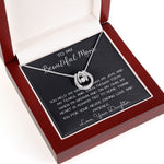 To My Beautiful Mom Necklace, Thank You For Never Ending Love From Daughter, Necklace Gift For Mom Mother's Day Lucky In Love Necklace