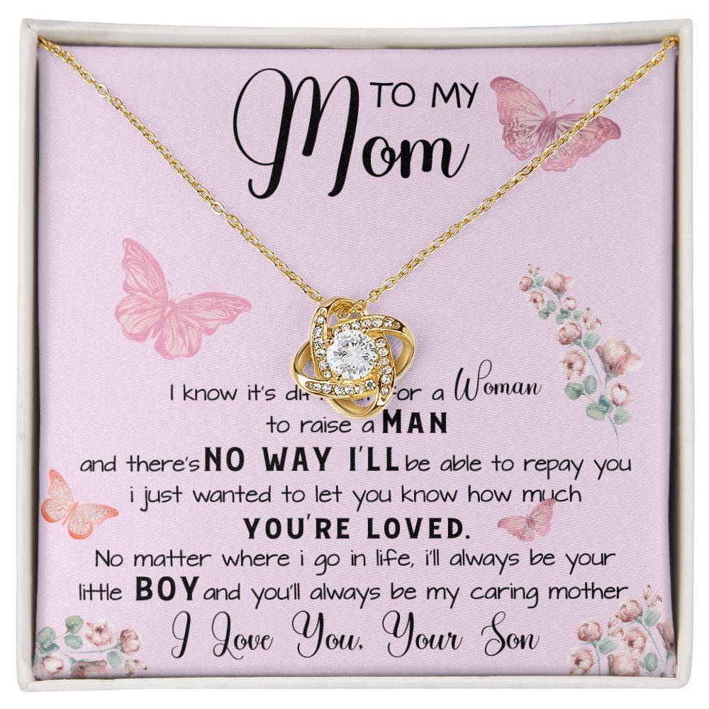 To My Mom Necklace Gift From Son Mother's Day Love Knot Necklace