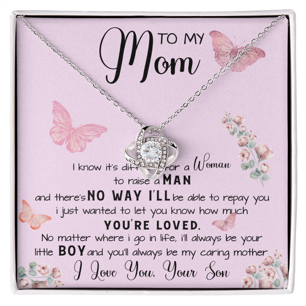 To My Mom Necklace Gift From Son Mother's Day Love Knot Necklace