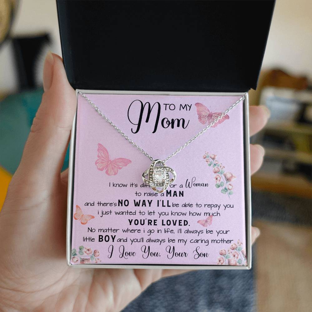 To My Mom Necklace Gift From Son Mother's Day Love Knot Necklace