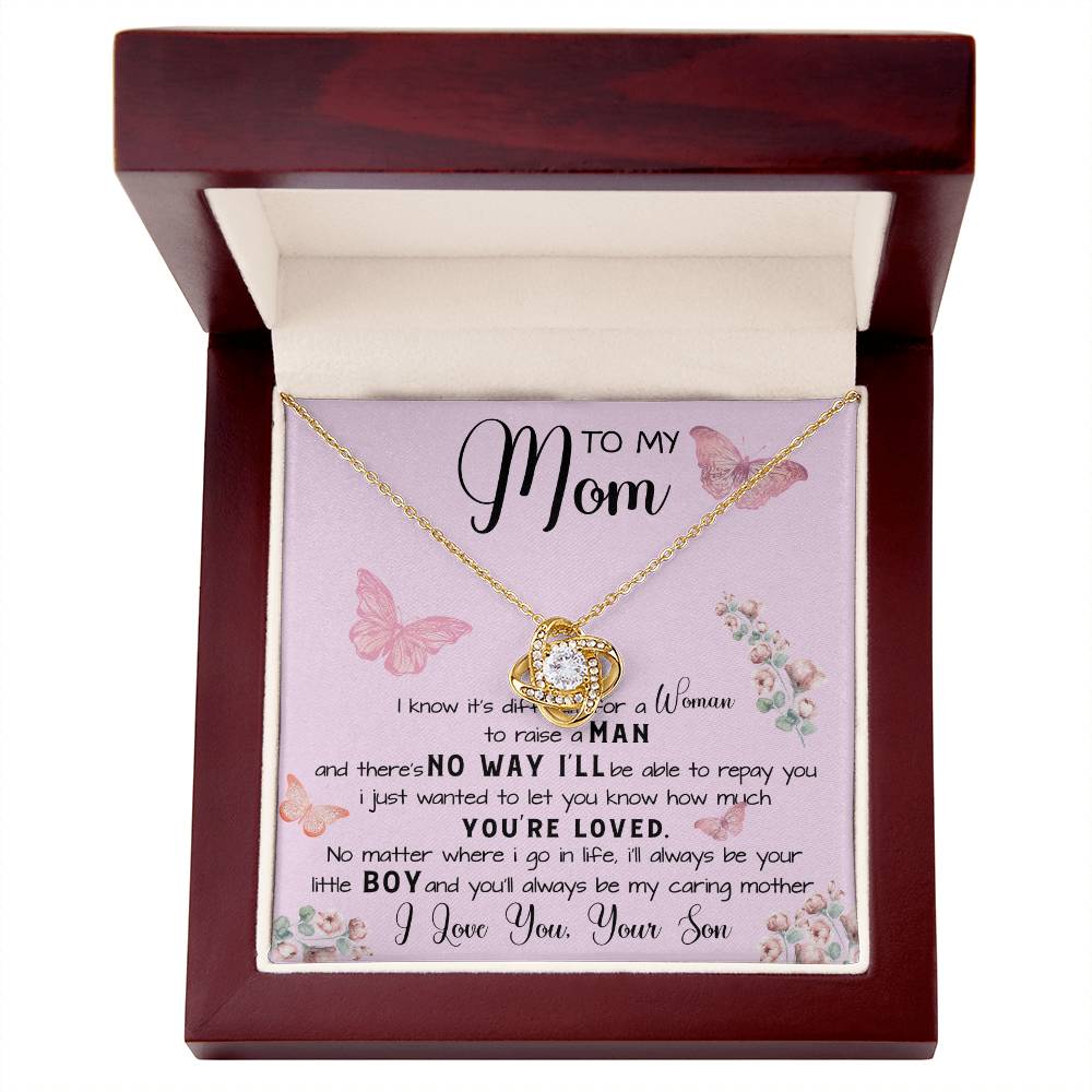 To My Mom Necklace Gift From Son Mother's Day Love Knot Necklace