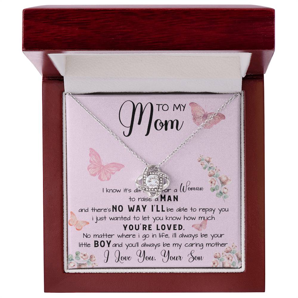 To My Mom Necklace Gift From Son Mother's Day Love Knot Necklace
