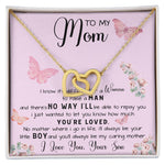 To My Mom Necklace Gift From Son Mother's Day Necklace Interlocking Hearts Necklace