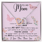 To My Mom Necklace Gift From Son Mother's Day Necklace Interlocking Hearts Necklace