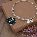 Scottish Lamont Modern Clan Tartan Bangle - Crest Circle Bangle