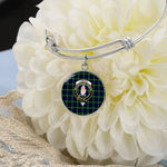 Scottish Lamont Modern Clan Tartan Bangle - Crest Circle Bangle