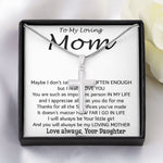 To My Loving Mom - Important Person In My Life Mother's Day Gift From Daughter Necklace Mother's Day Artisan Crafted Cross Necklace