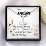 Mom Necklace Gift - Love You Always And Forever - Mother's Day Gift Mother's Day Artisan Crafted Cross Necklace