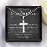 Grandmother Necklace, To My Beautiful Grandmother Necklace, Mother's Day Gift For Grandma Grandmother, Thank You Mother's Day Artisan Crafted Cross Necklace