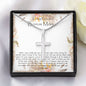 Bonus Mom Necklace, To My Beautiful Bonus Mom On My Wedding Day Necklace, Gift For Stepmother Of The Groom Gift Mother's Day Artisan Crafted Cross Necklace