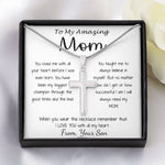 Mom Necklace - Gift For Mom From Son - You Have Been My Biggest Champion Mother's Day Gift Mother's Day Artisan Crafted Cross Necklace